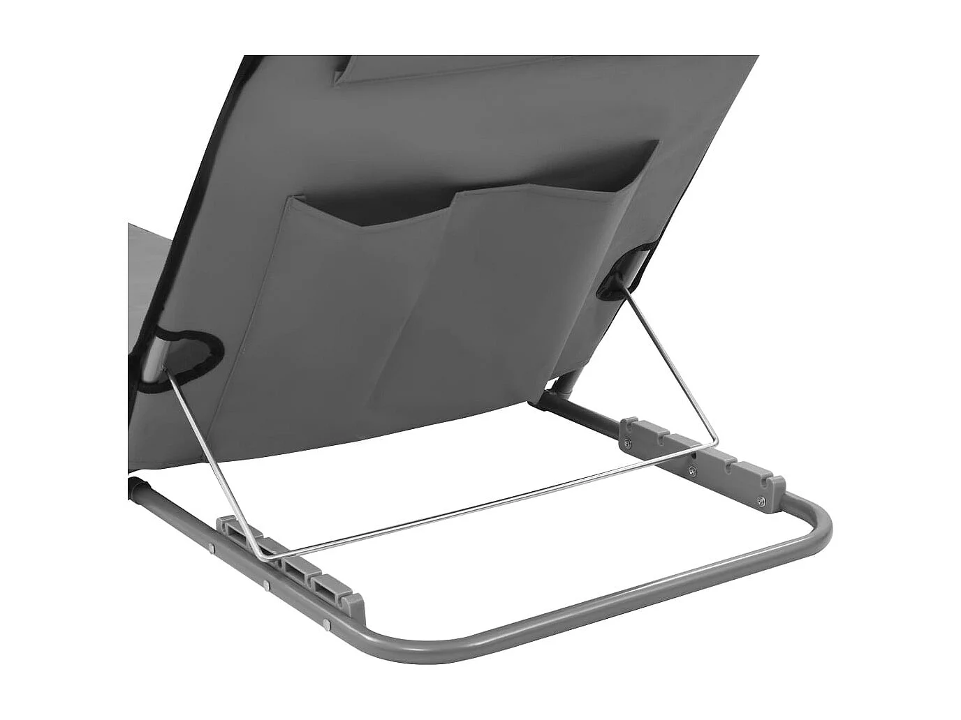 Tapis de plage pliables 2 pcs Acier et tissu Gris