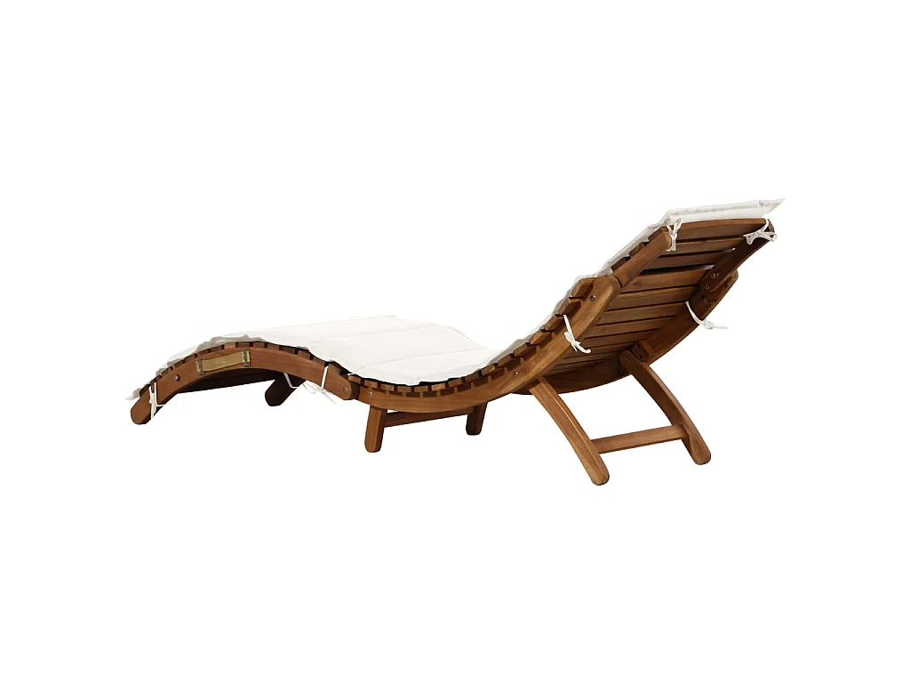 Lettini Prendisole con Cuscini 2pz Bianco Crema Massello Acacia
