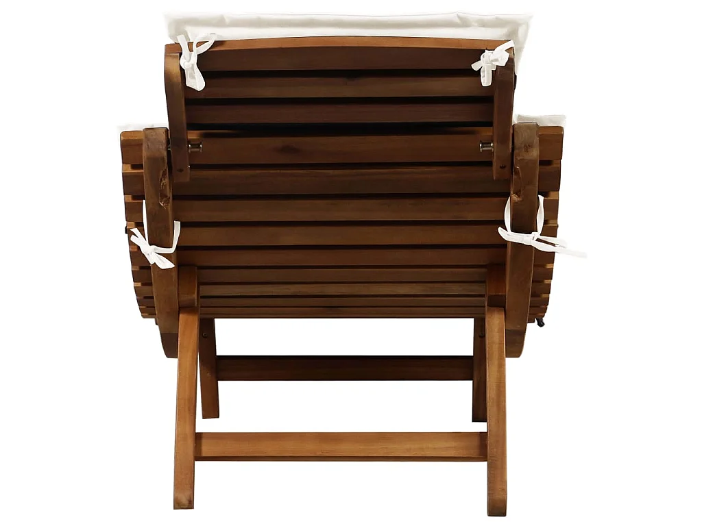 Lettini Prendisole con Cuscini 2pz Bianco Crema Massello Acacia
