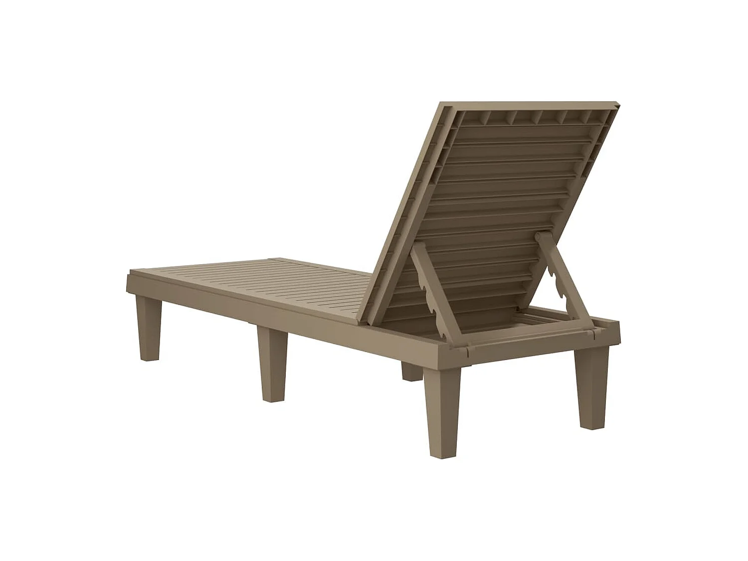 Lettino Prendisole Marrone 155x58x83 cm in Polipropilene