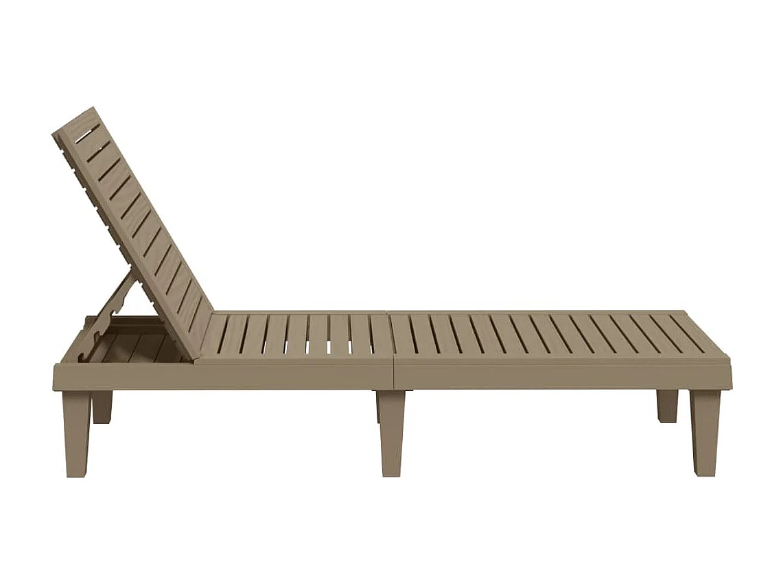 Lettino Prendisole Marrone 155x58x83 cm in Polipropilene