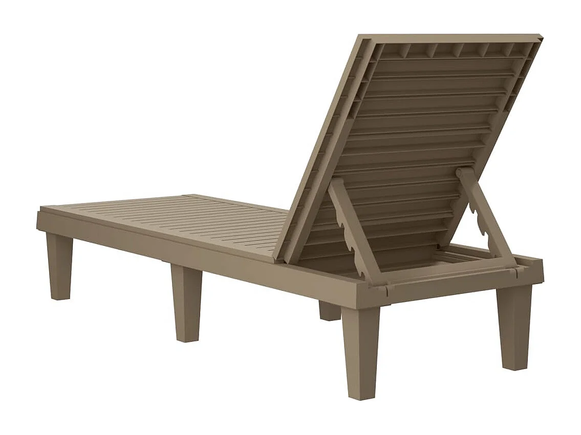 Lettino Prendisole Marrone 155x58x83 cm in Polipropilene