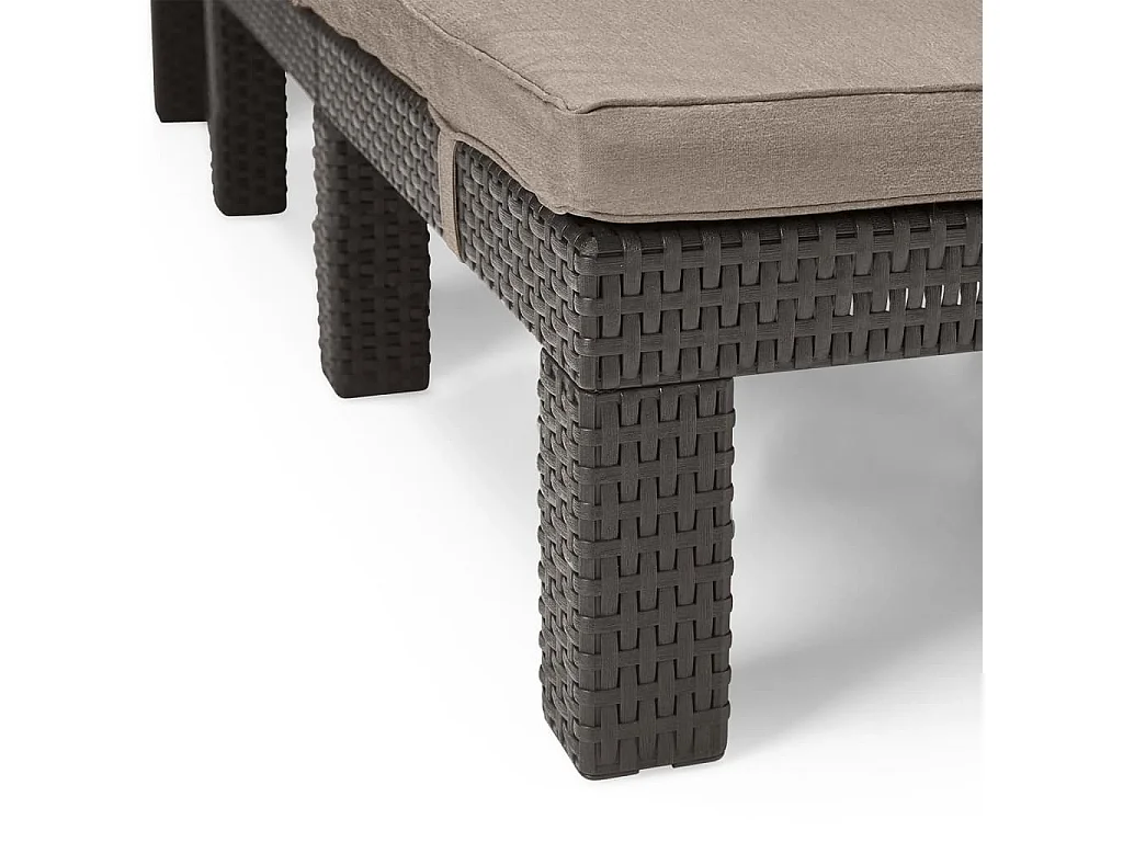 Chaise longue avec coussin Daytona Marron