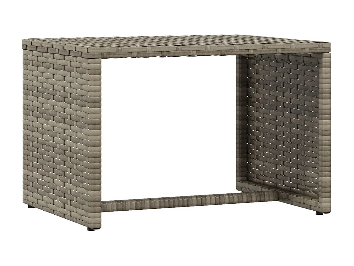 Sonnenliegen 2 Stk. mit Tisch Grau Poly Rattan