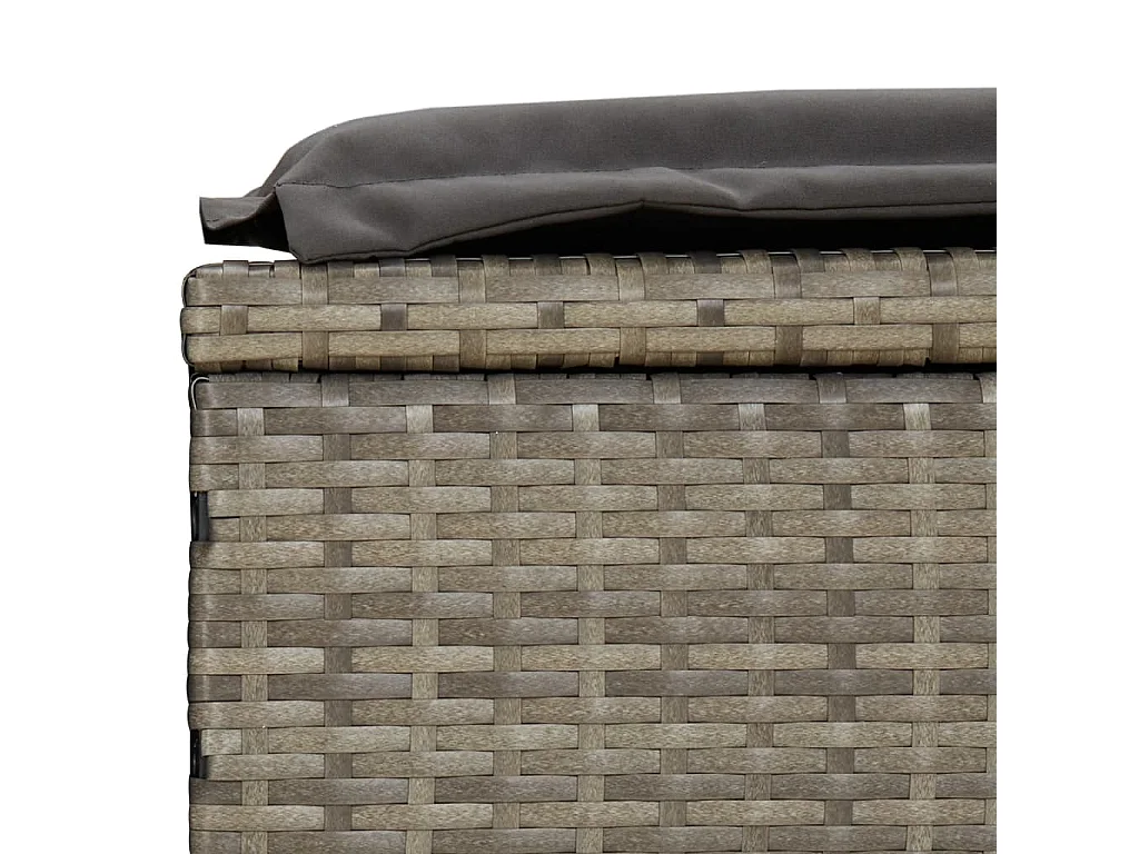 Lettini Prendisole 2pz con Tavolino Grigio in Polyrattan