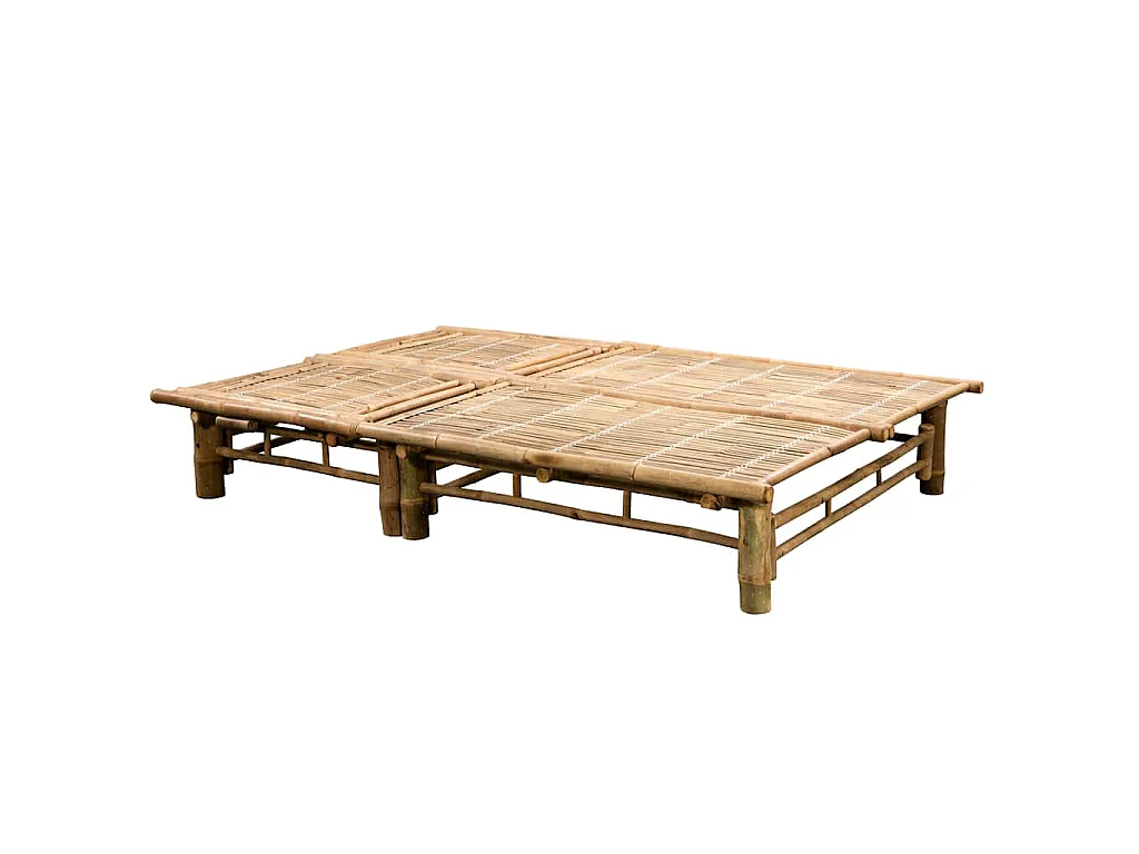 Chaise longue pour 2 personnes avec coussins Bambou