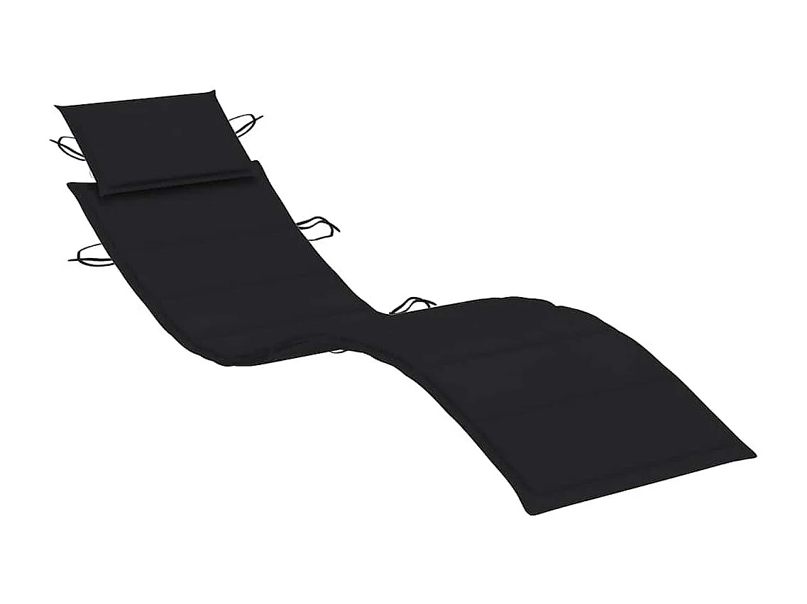 Chaise longue de jardin avec table et coussin Bois d'acacia