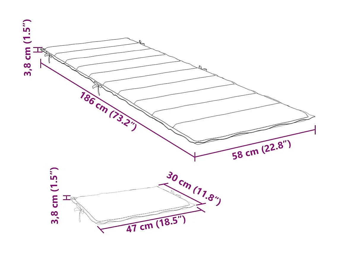 Chaise longue de jardin avec table et coussin Bois d'acacia