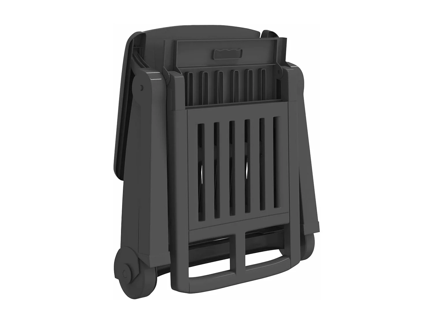 Tumbona plegable con ruedas PP gris antracita
