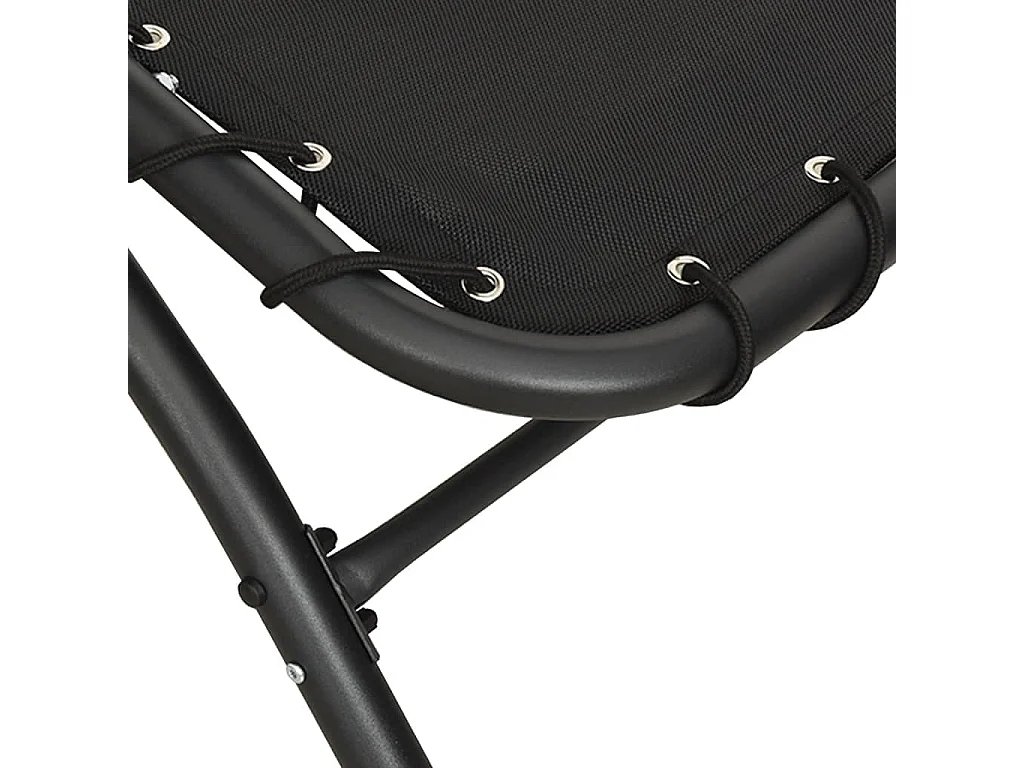 Sonnenliege mit Dach Schwarz 167x80x195 cm Stoff und Stahl