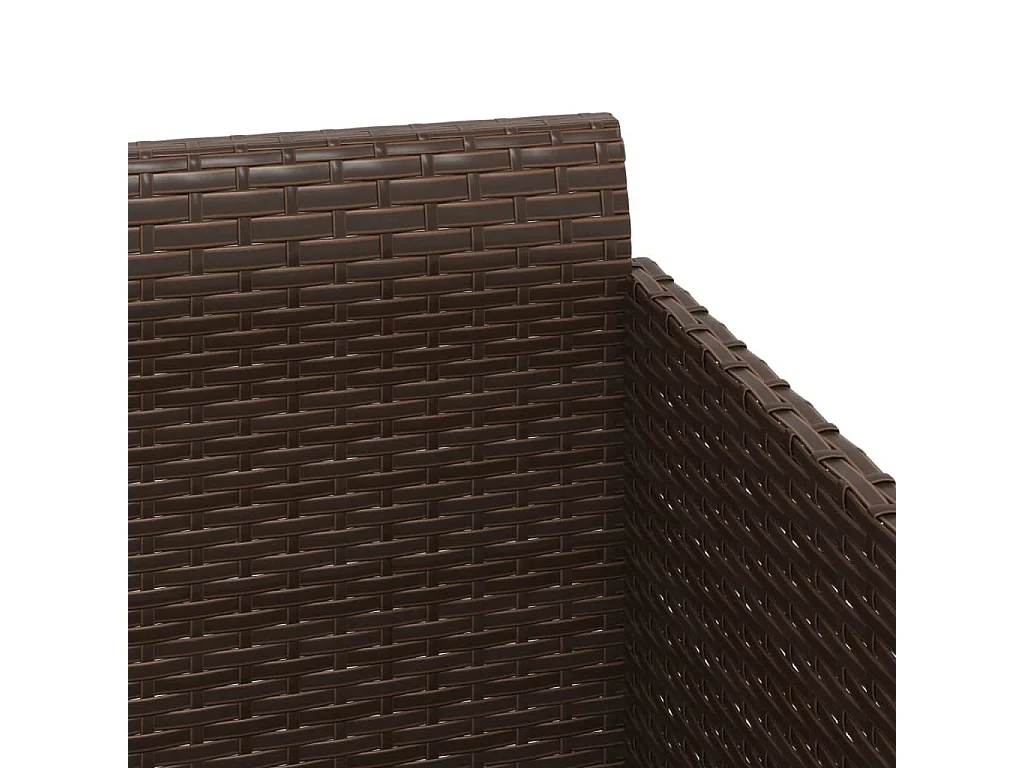 Chaise longue avec coussins marron 182x118x63 cm résine tressée