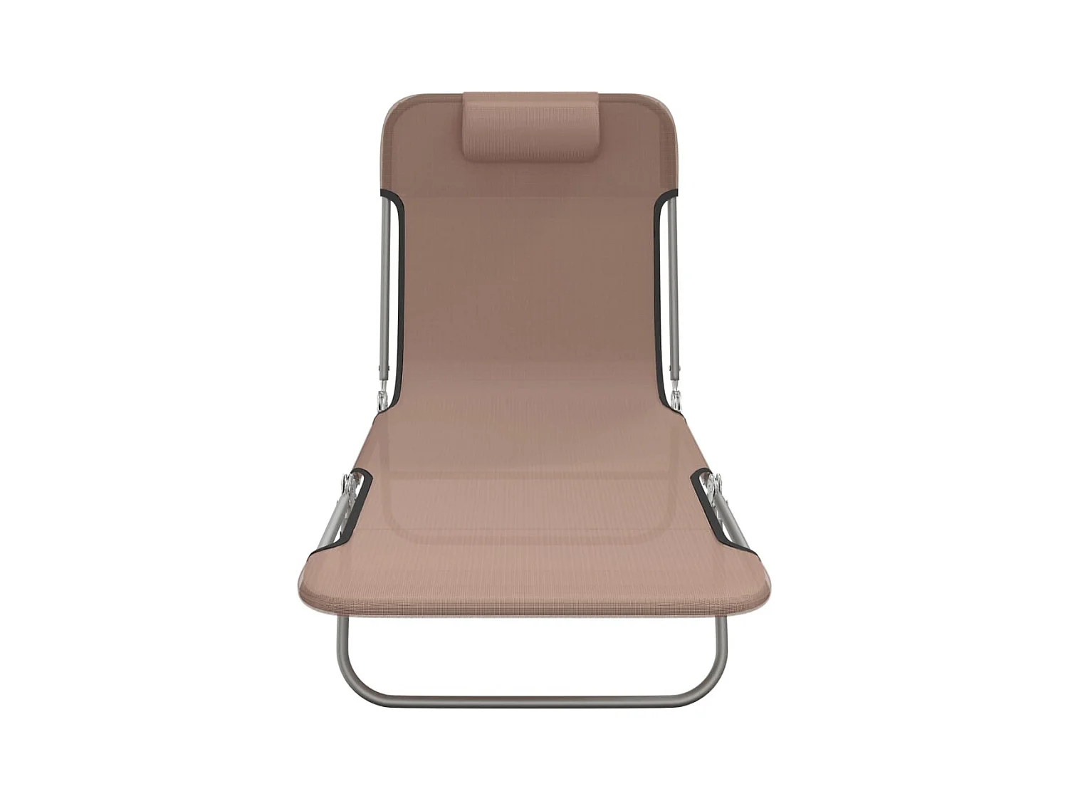 Chaises longues pliables lot de 2 marron textilène et acier