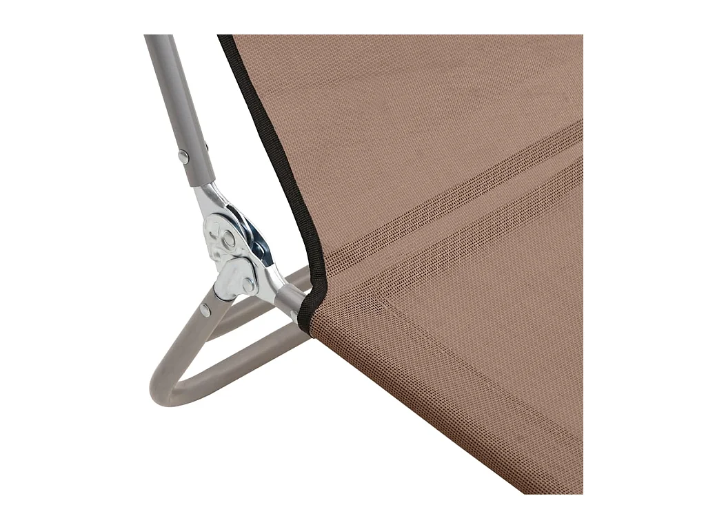 Lettini Prendisole 2 pz Marroni in Textilene e Acciaio