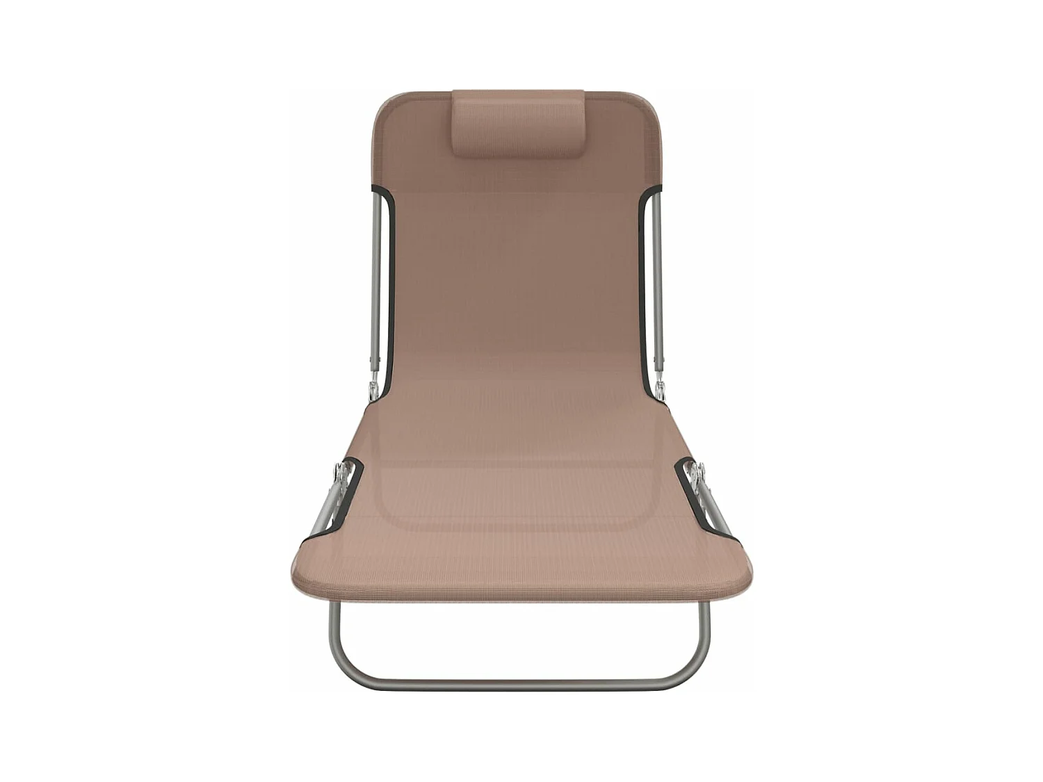 Lettini Prendisole 2 pz Marroni in Textilene e Acciaio