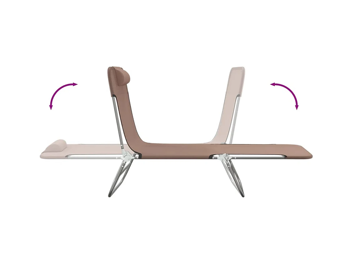 Lettini Prendisole 2 pz Marroni in Textilene e Acciaio