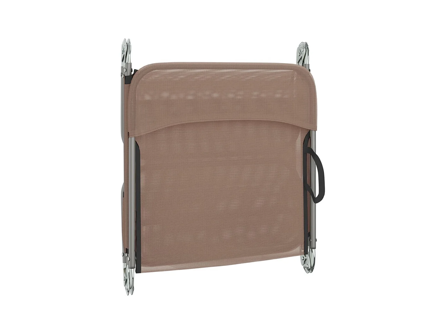 Lettini Prendisole 2 pz Marroni in Textilene e Acciaio