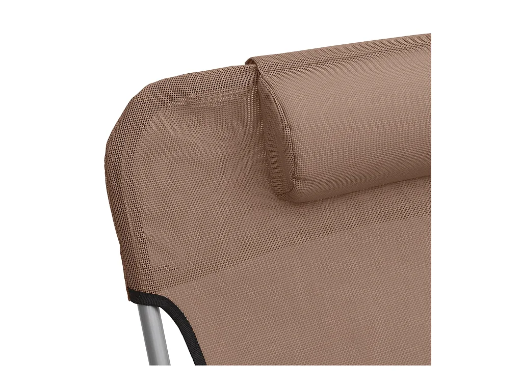 Lettini Prendisole 2 pz Marroni in Textilene e Acciaio