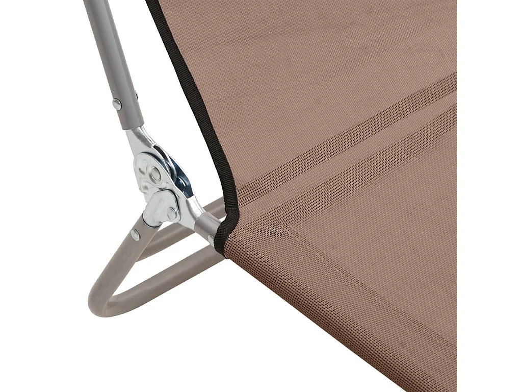 Chaises longues pliables lot de 2 marron textilène et acier
