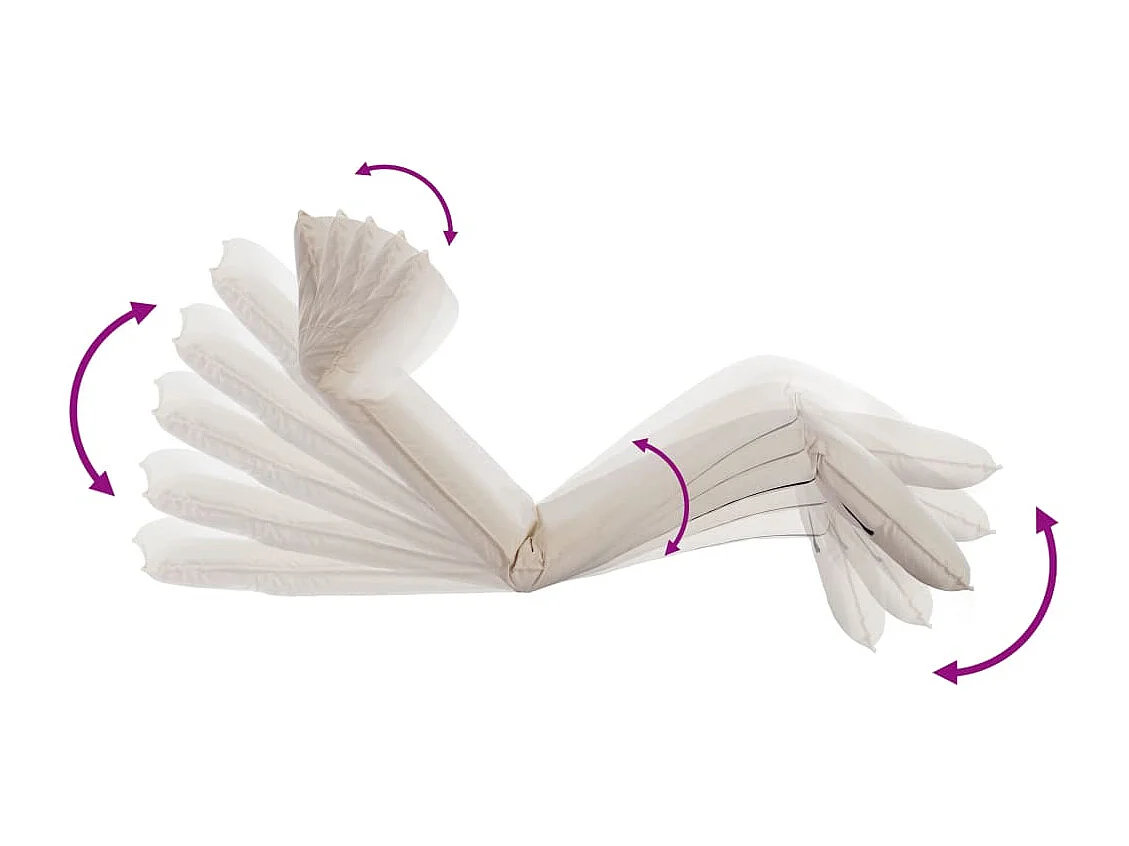 Ligstoel inklapbaar oxford stof crèmewit