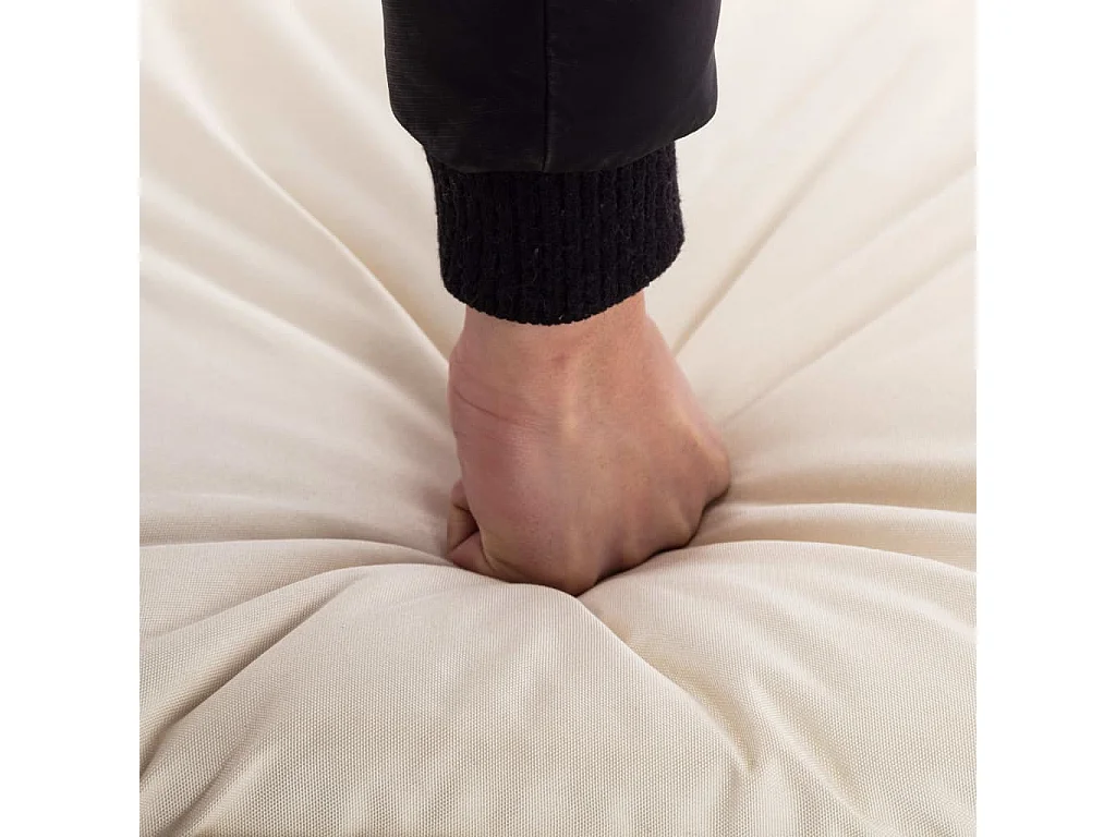 Ligstoel inklapbaar oxford stof crèmewit