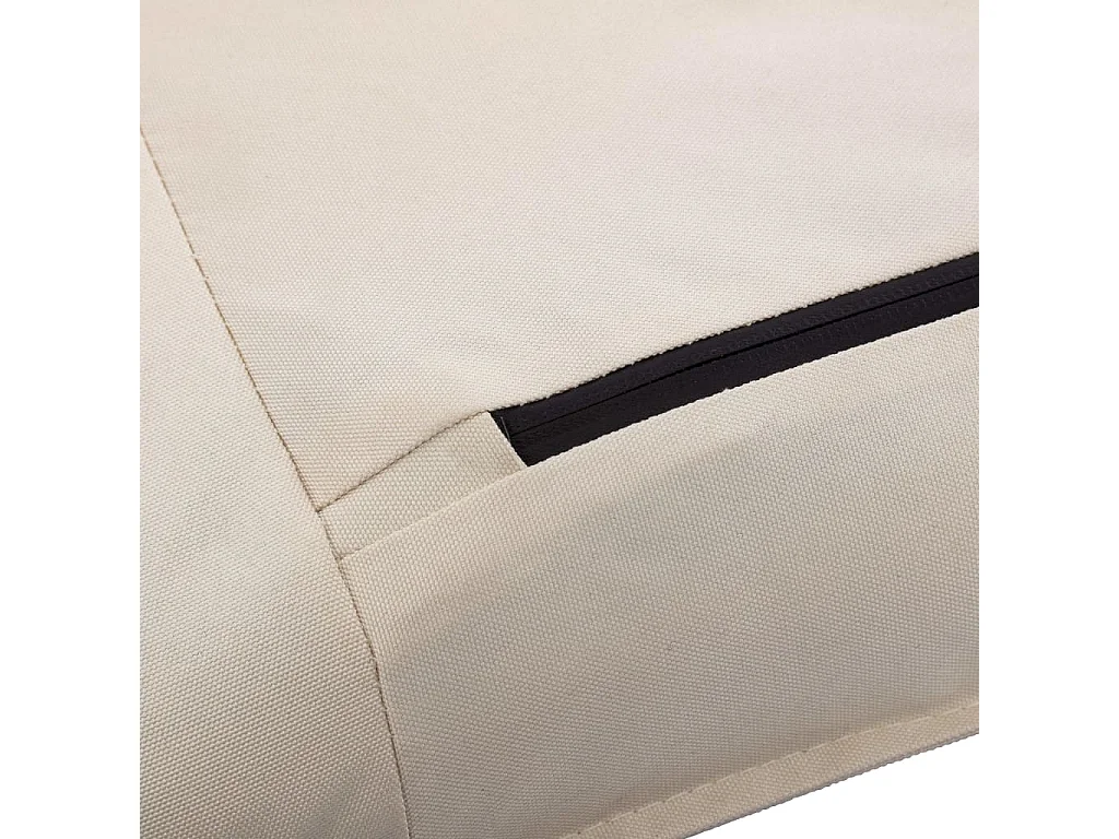 Ligstoel inklapbaar oxford stof crèmewit