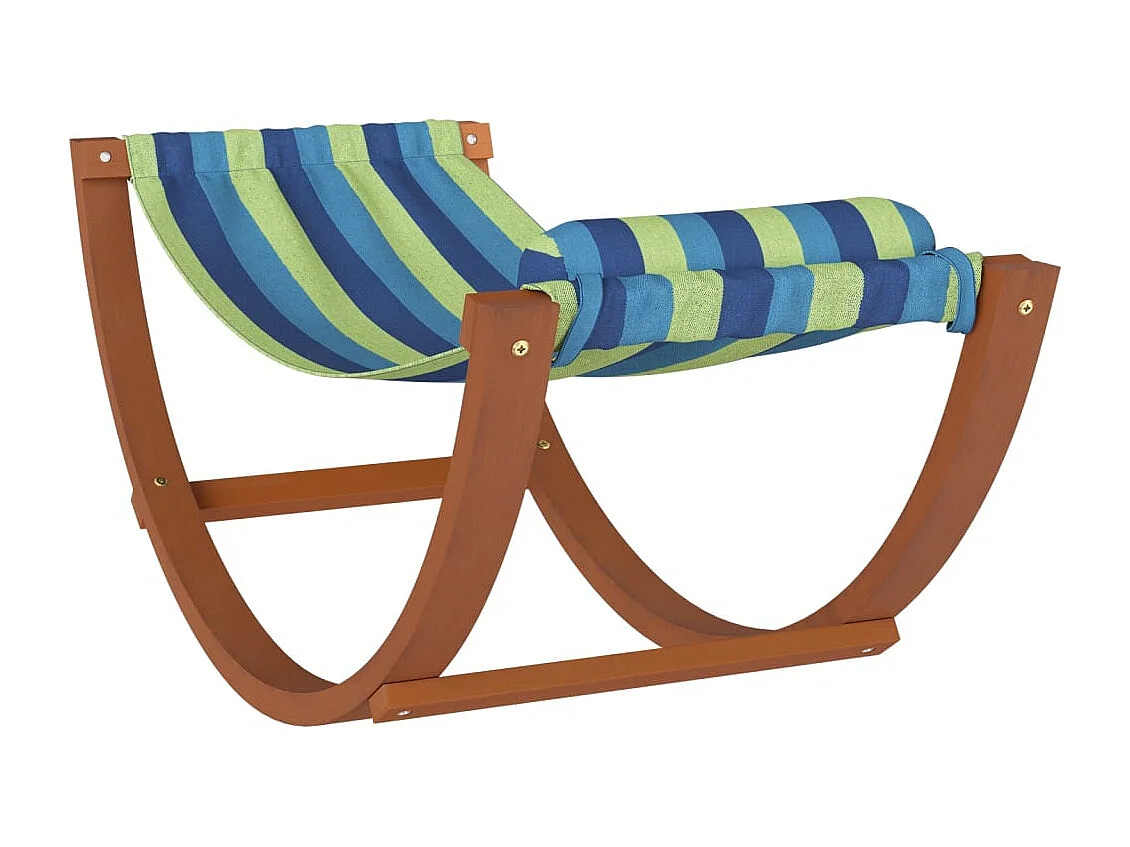 Hamac à bascule pour enfants bleu et vert tissu