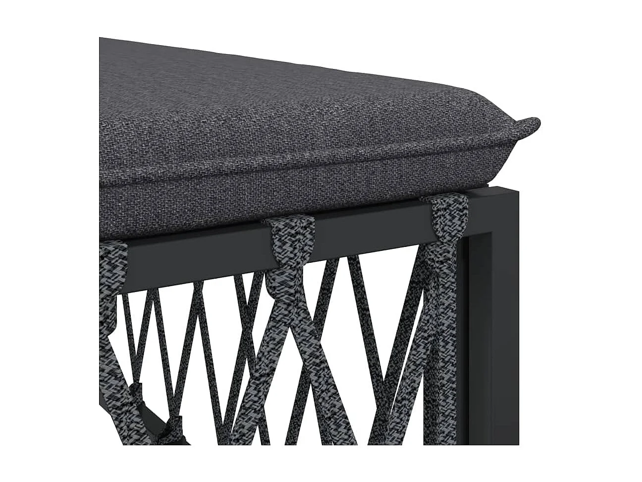 Salon de jardin avec coussins 11 pcs anthracite acier