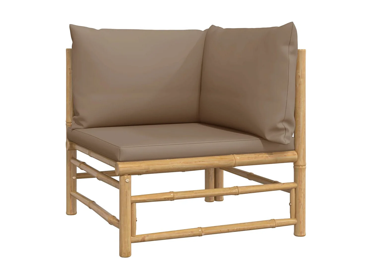 9-delige Loungeset met kussens bamboe taupe