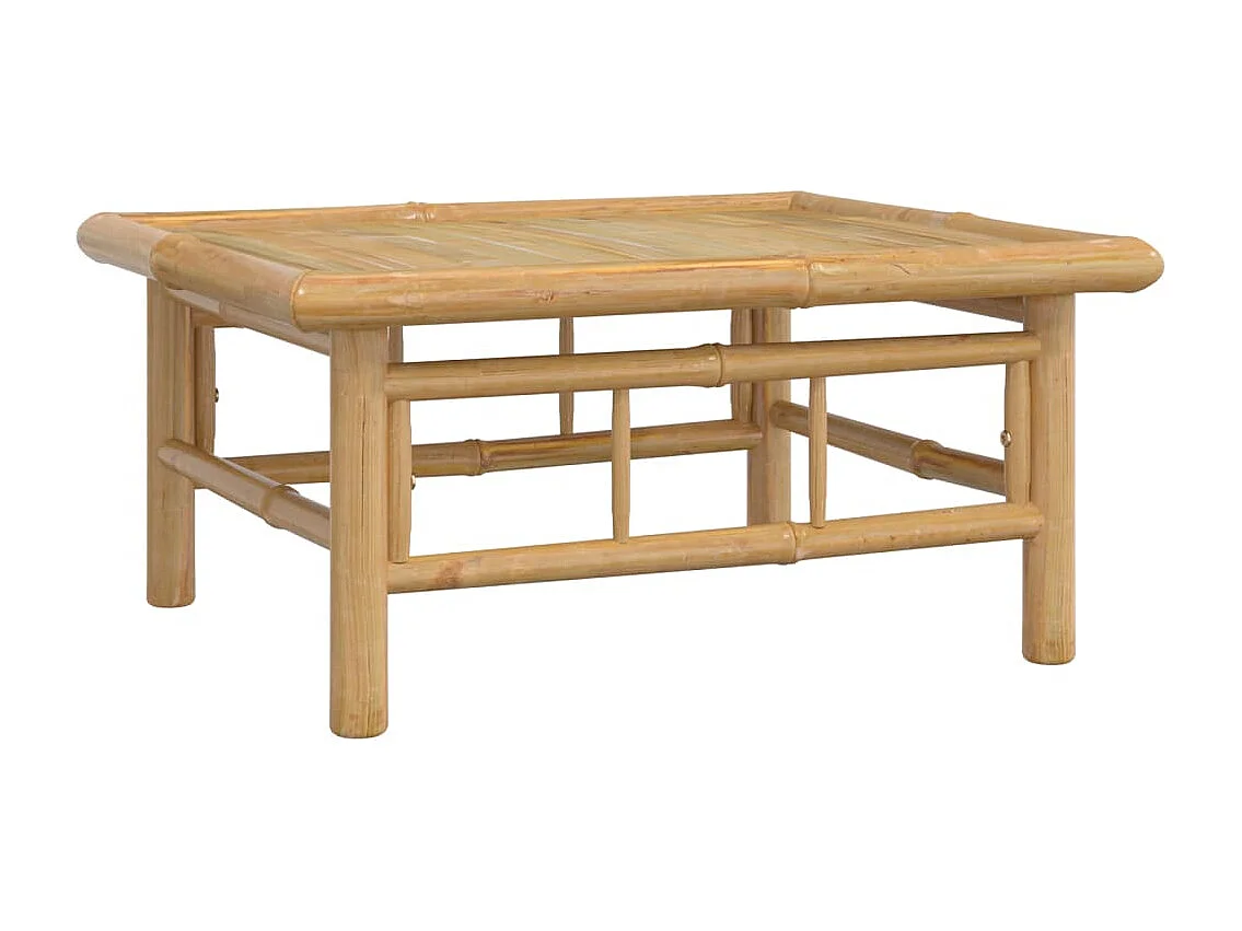 6-tlg. Garten-Lounge-Set mit Cremeweißen Kissen Bambus