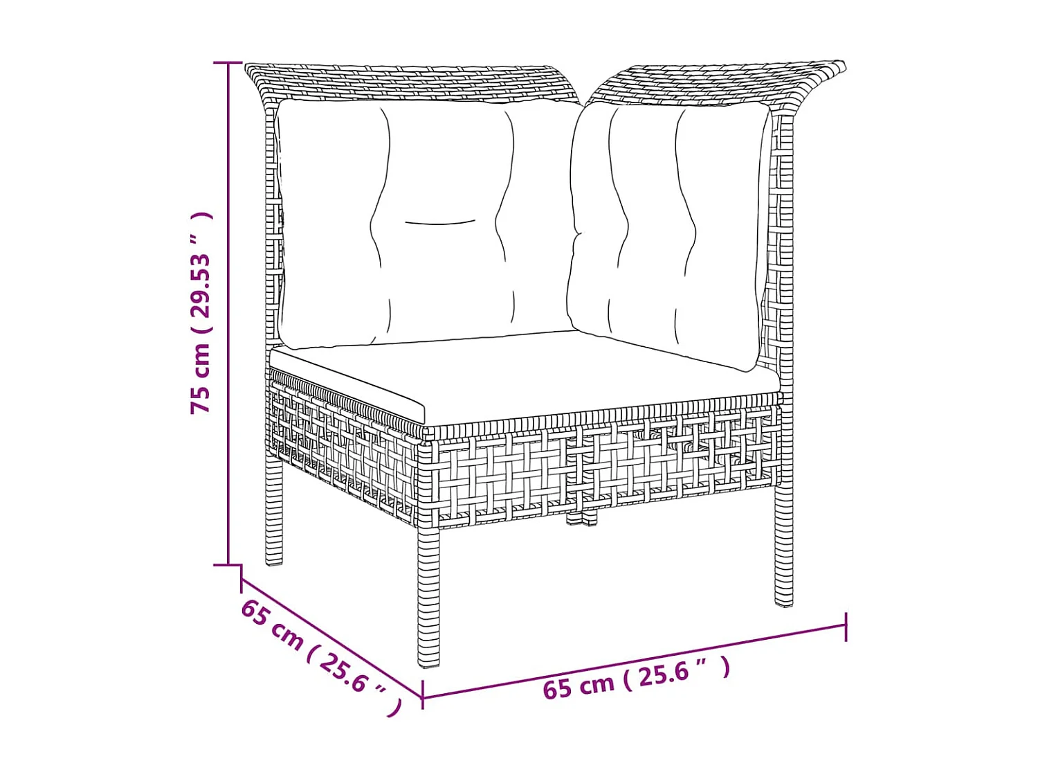11-tlg. Garten-Lounge-Set mit Kissen Grau Poly Rattan