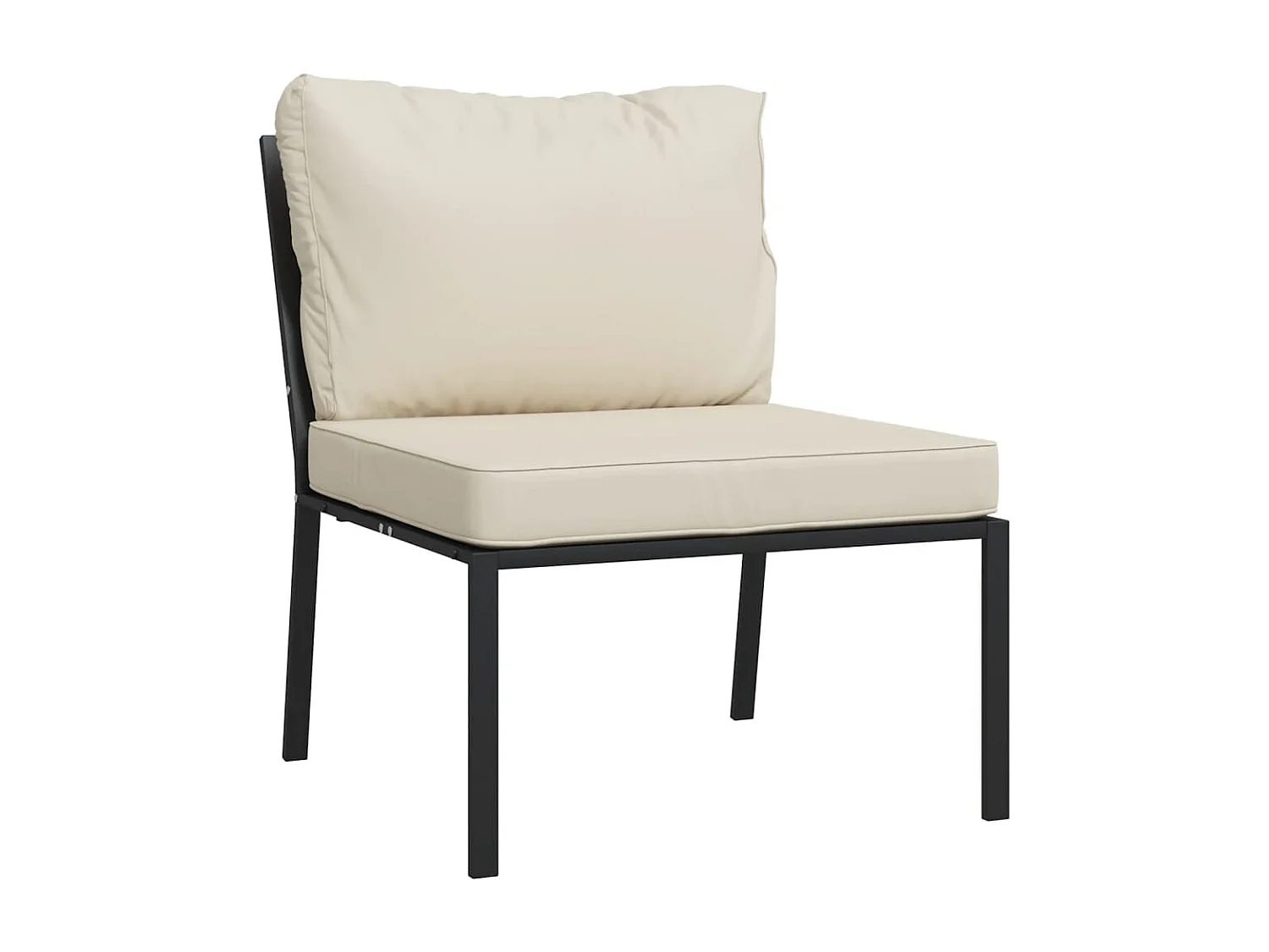 Salon de jardin 6 pcs avec coussins sable acier