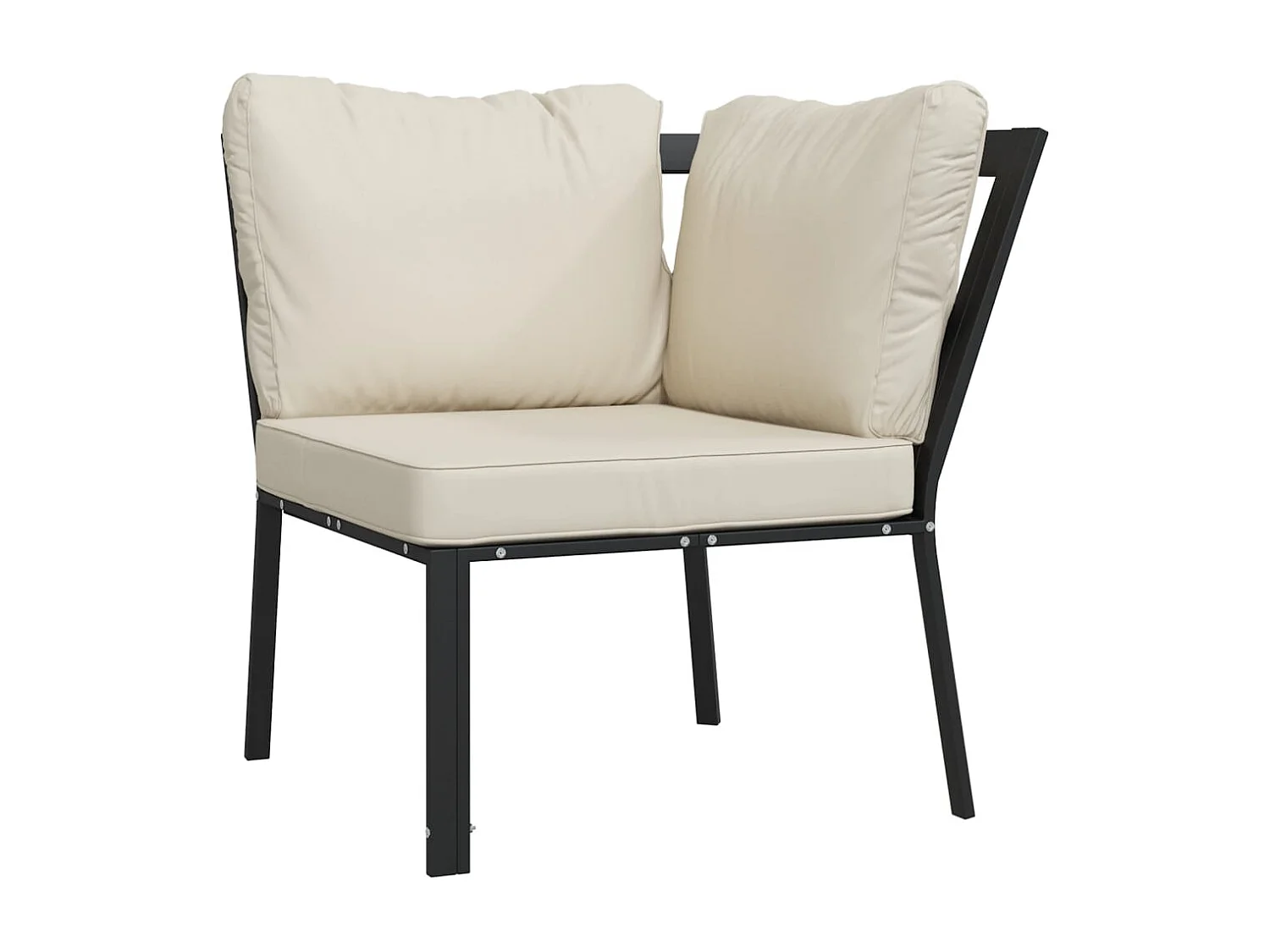 Salon de jardin 6 pcs avec coussins sable acier
