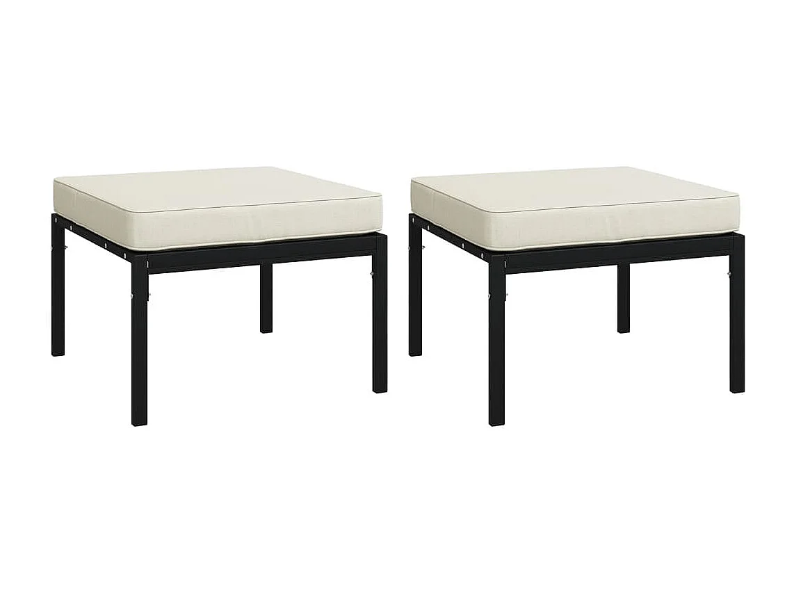 Salon de jardin 6 pcs avec coussins sable acier