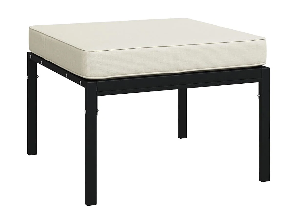 Salon de jardin 6 pcs avec coussins sable acier