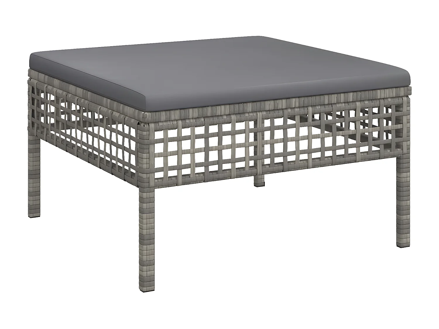 Set Divani da Giardino 4 pz con Cuscini in Polyrattan Grigio