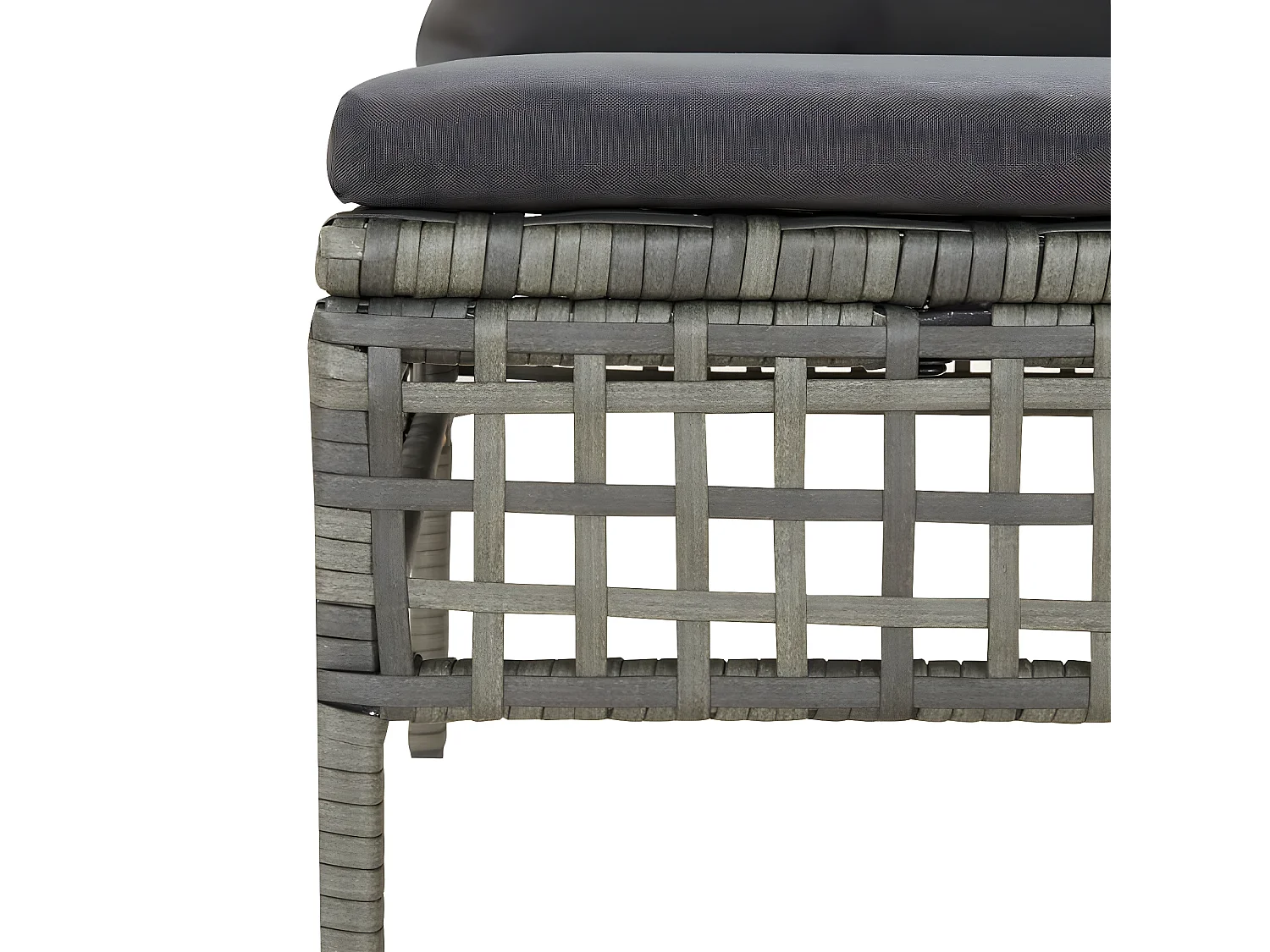 Set Divani da Giardino 4 pz con Cuscini in Polyrattan Grigio