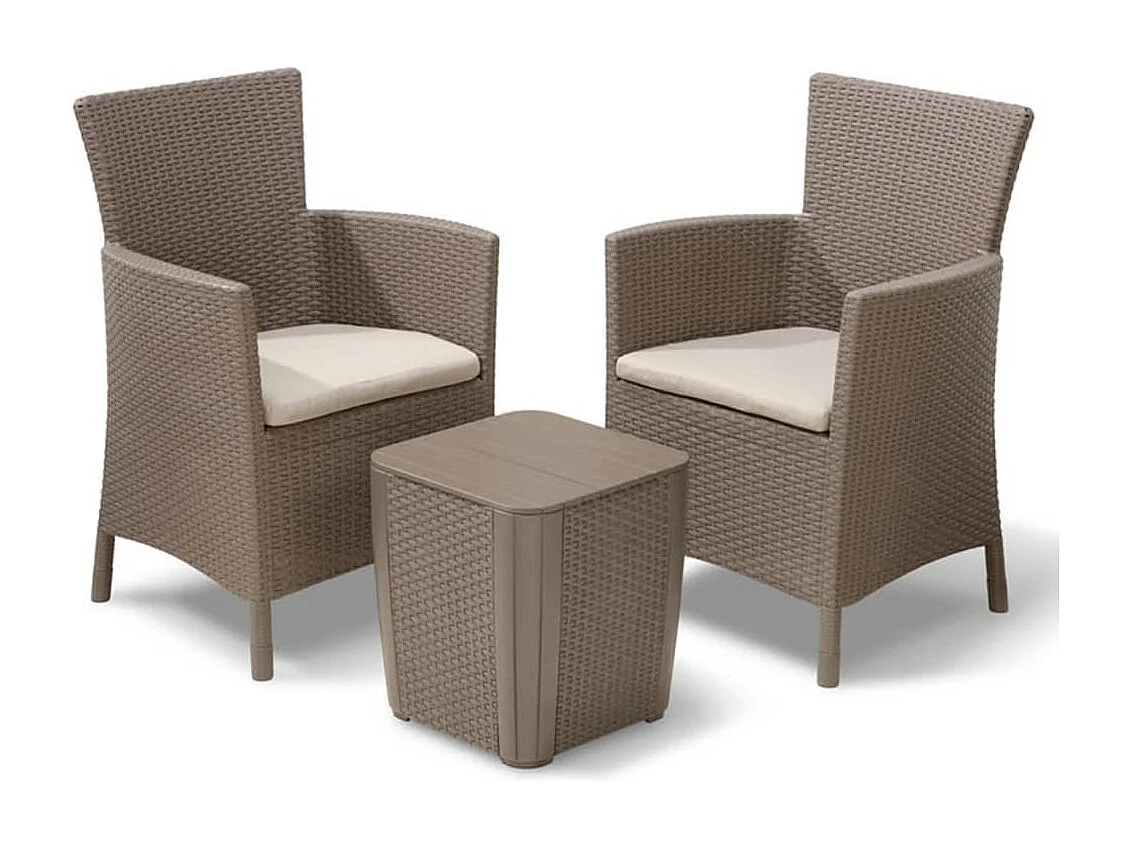 3-tlg. Garten-Sitzgruppe Iowa Cappuccino-Braun 224383