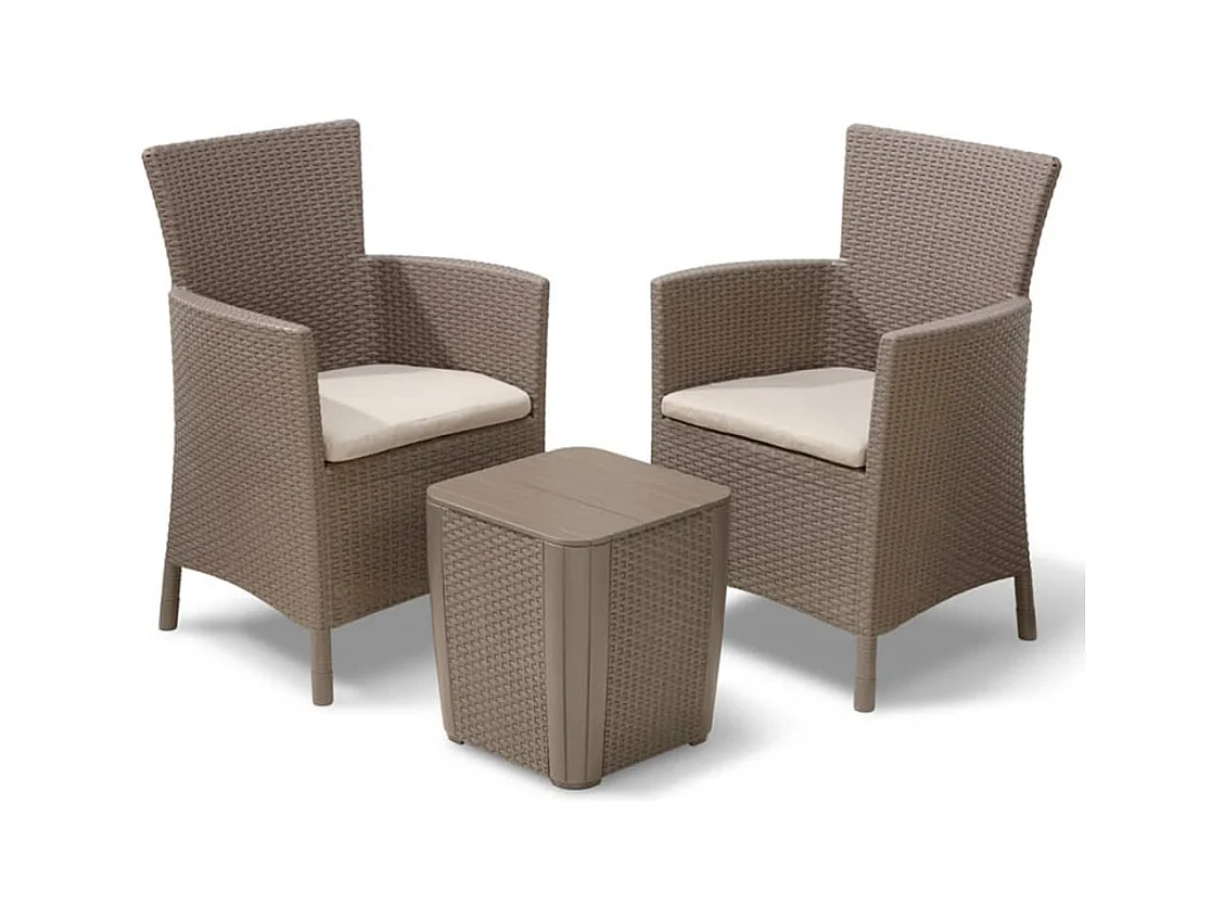Jeu de salle à manger d'extérieur 3 pcs Iowa Cappuccino 223929