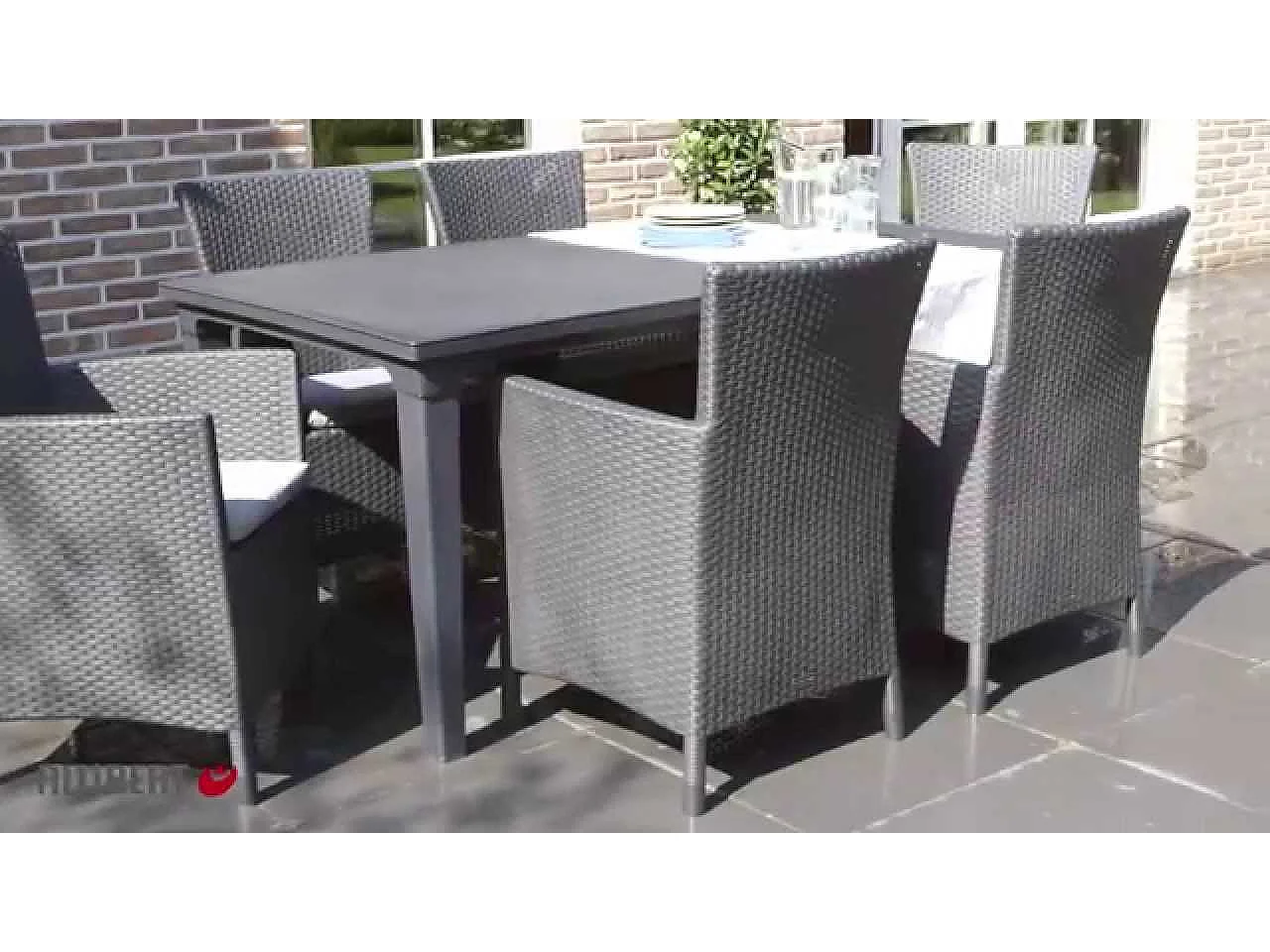 Jeu de salle à manger d'extérieur 3 pcs Iowa Cappuccino 223929