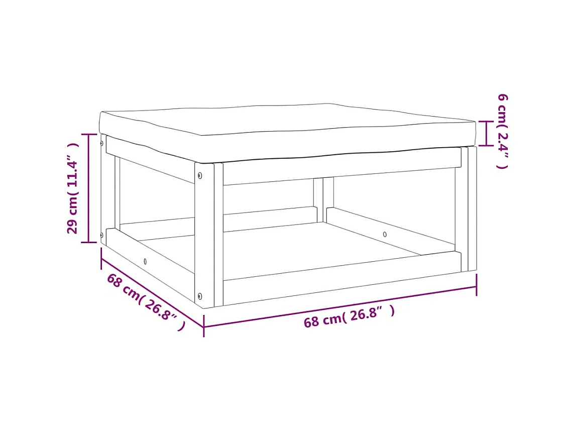 Set Salotto da Giardino 4 pz con Cuscini Verdi Legno Massello