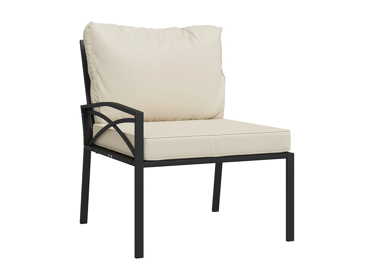 6 pcs conjunto lounge de jardim aço c/ almofadões areia