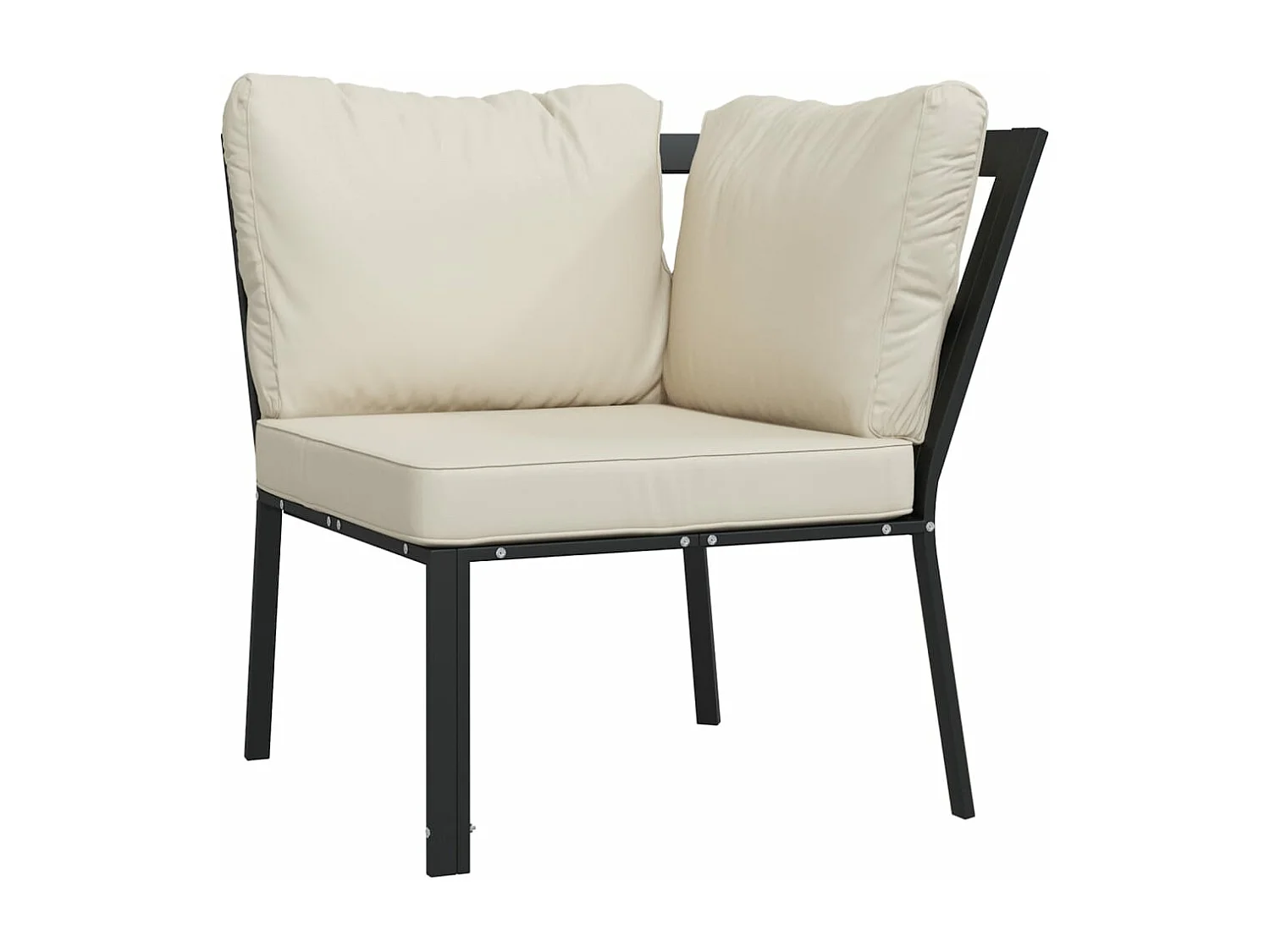 6 pcs conjunto lounge de jardim aço c/ almofadões areia