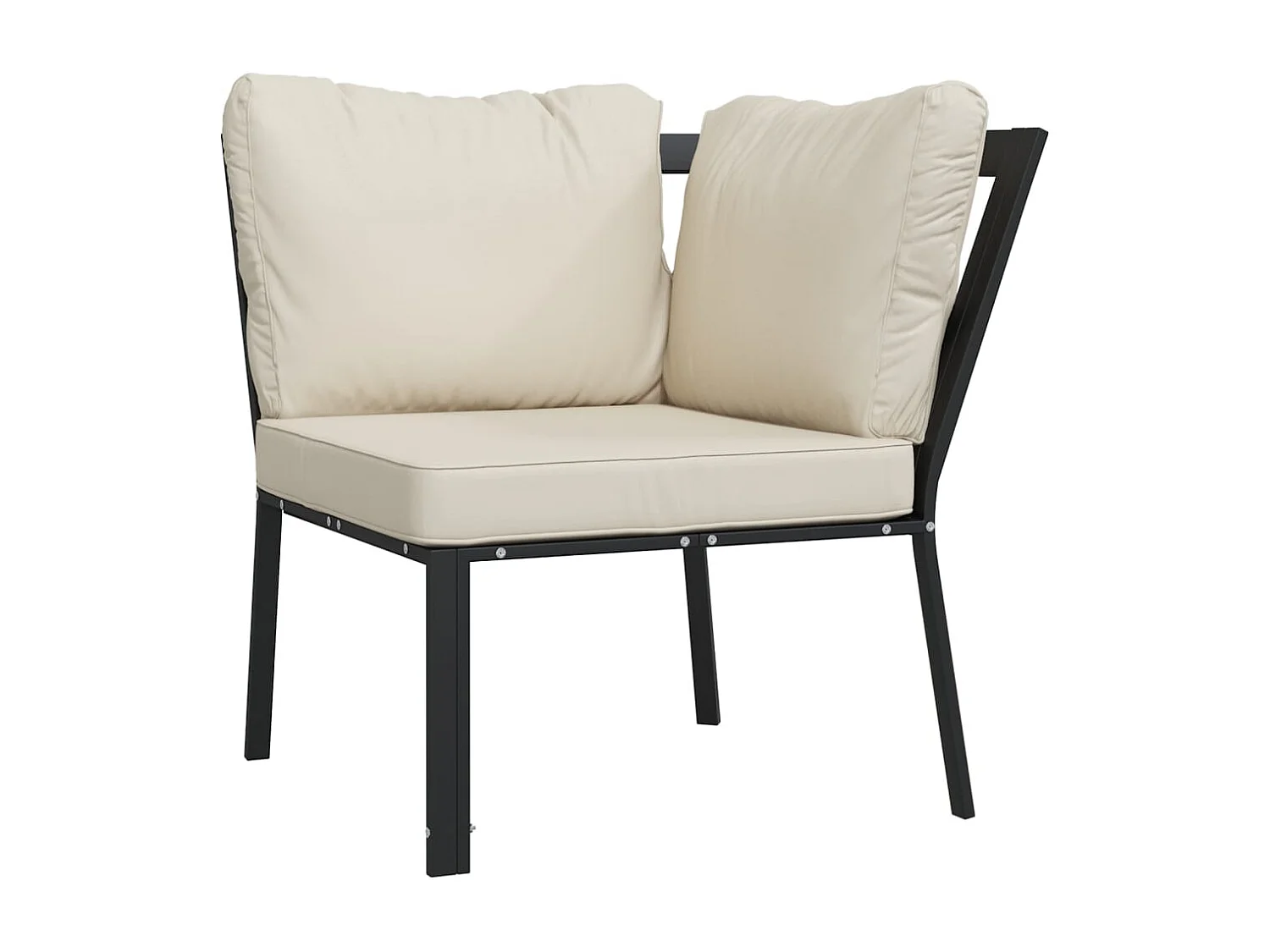 Salon de jardin 6 pcs avec coussins sable acier