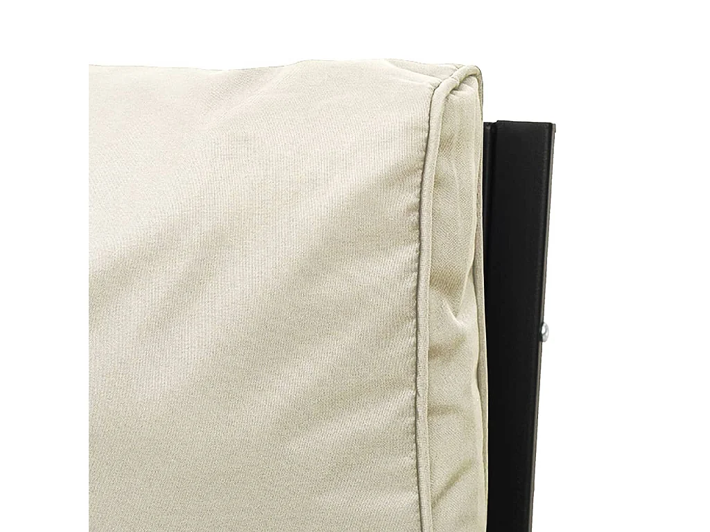 Salon de jardin 6 pcs avec coussins sable acier