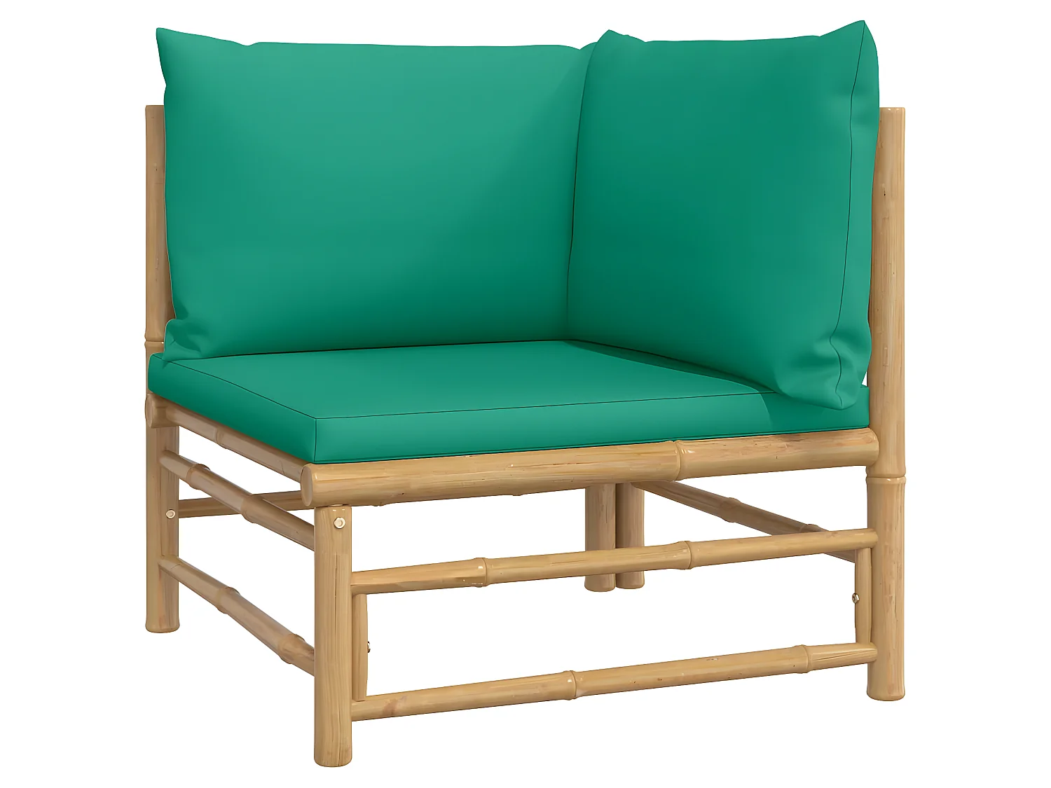 12 pcs conjunto lounge de jardim bambu c/ almofadões verdes