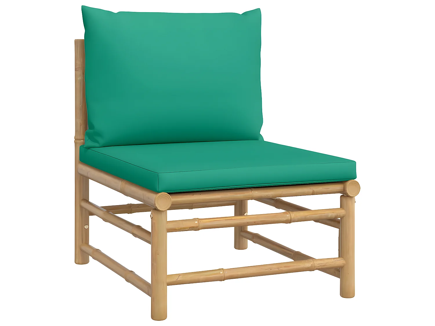 12 pcs conjunto lounge de jardim bambu c/ almofadões verdes