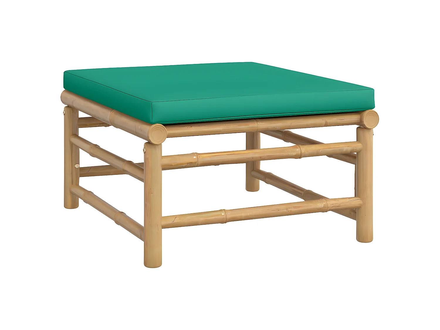 12 pcs conjunto lounge de jardim bambu c/ almofadões verdes