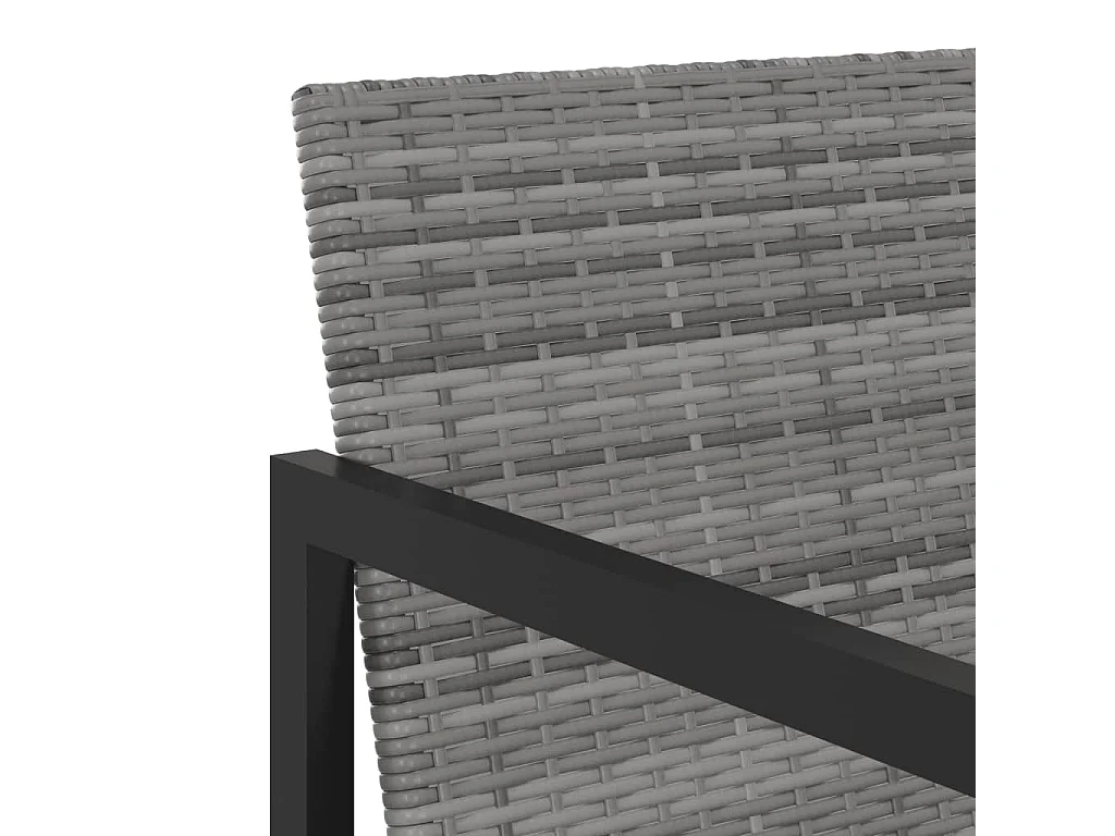 Salon de jardin 7 pcs avec coussins Résine tressée Gris