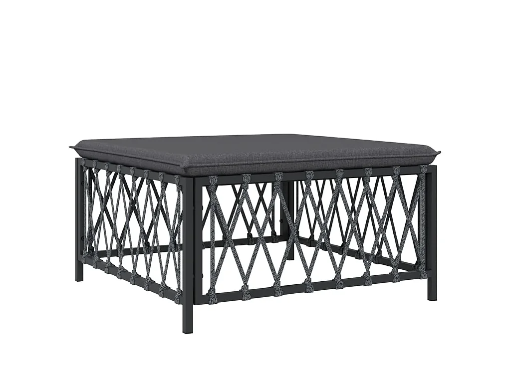 Set Salotto da Giardino 5 pz con Cuscini in Acciaio Antracite