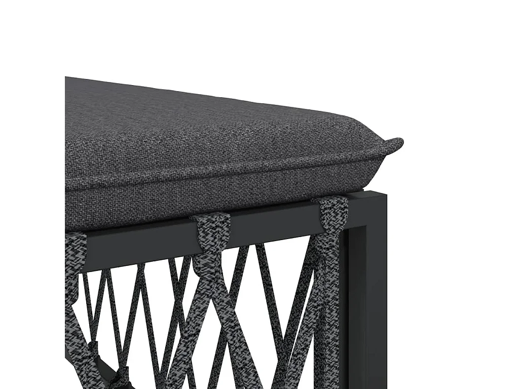 Set Salotto da Giardino 5 pz con Cuscini in Acciaio Antracite